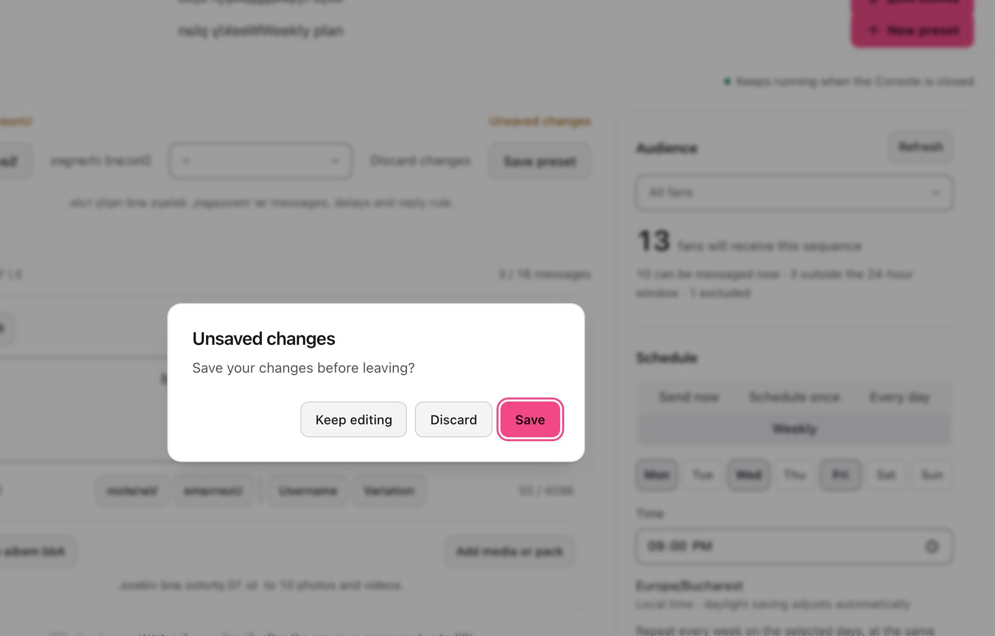 The AI Brain page in the LanaChat console: a sales tone from gentle to proactive, with flirt and sales tendency sliders